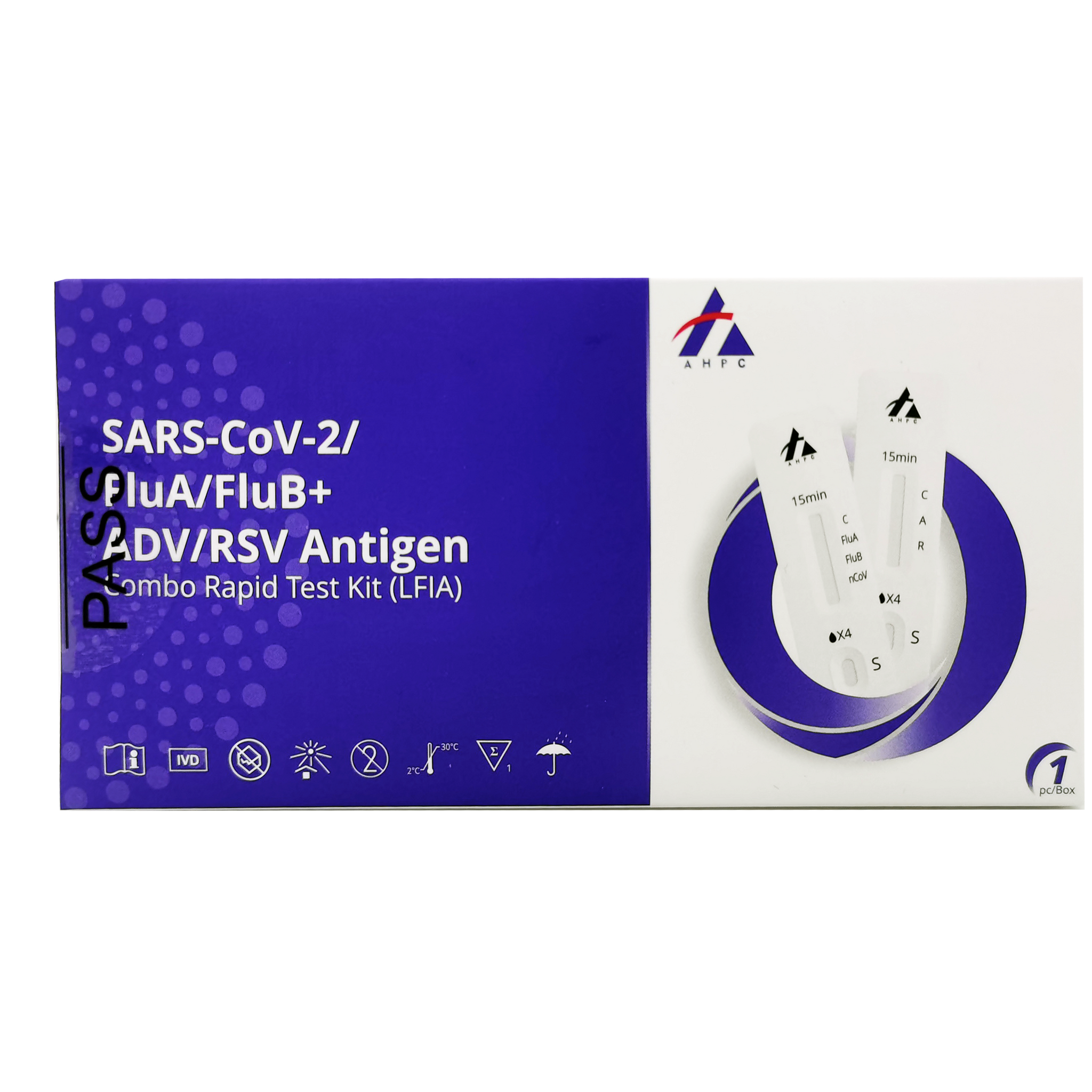 AHPC SARS-CoV-2/FluA/FluB+ADV/RSV Antigen Combo Rapid Test Kit (5 in 1) 4/7/10 packs  (pending TGA)