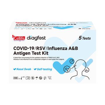 Cellife 4-in-1 COVID19/RSV/Influenza A&B Test Kit 5 Pack